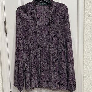 Lauren Ralph Lauren Women's Blouse in Purple Paisley